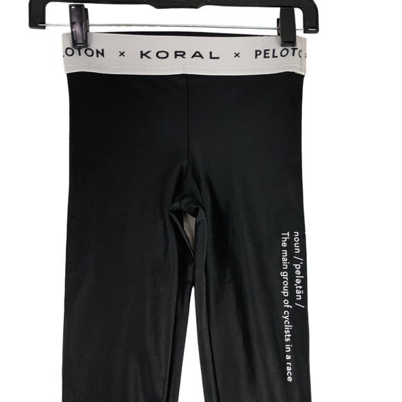 Peloton x Koral Womens Size S Aden Infinity Legging Spellout Logo Contrast Waist - Picture 2 of 10